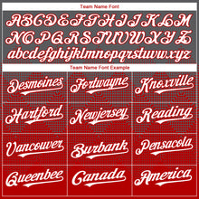 Charger l&#39;image dans la galerie, Custom Steel Gray White-Red 3D Gradient Square Shape Authentic Baseball Jersey
