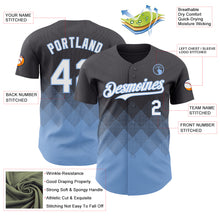 Загрузить изображение в средство просмотра галереи, Custom Steel Gray White-Light Blue 3D Gradient Square Shape Authentic Baseball Jersey
