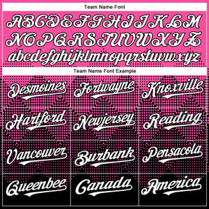 Custom Pink White-Black 3D Gradient Square Shape Authentic Baseball Jersey