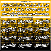 Laden Sie das Bild in den Galerie-Viewer, Custom Gold White-Black 3D Gradient Square Shape Authentic Baseball Jersey
