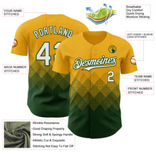 Charger l&#39;image dans la galerie, Custom Gold White-Green 3D Gradient Square Shape Authentic Baseball Jersey
