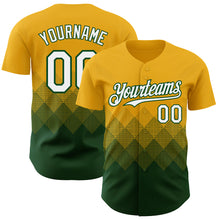 Charger l&#39;image dans la galerie, Custom Gold White-Green 3D Gradient Square Shape Authentic Baseball Jersey
