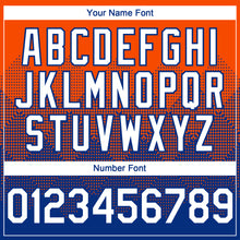 Загрузить изображение в средство просмотра галереи, Custom Orange White-Royal 3D Gradient Square Shape Authentic Baseball Jersey
