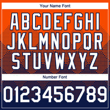 Charger l&#39;image dans la galerie, Custom Orange White-Navy 3D Gradient Square Shape Authentic Baseball Jersey
