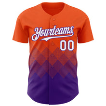 Загрузить изображение в средство просмотра галереи, Custom Orange White-Purple 3D Gradient Square Shape Authentic Baseball Jersey
