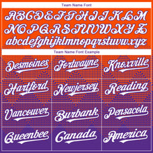 Загрузить изображение в средство просмотра галереи, Custom Orange White-Purple 3D Gradient Square Shape Authentic Baseball Jersey
