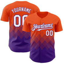 Загрузить изображение в средство просмотра галереи, Custom Orange White-Purple 3D Gradient Square Shape Authentic Baseball Jersey

