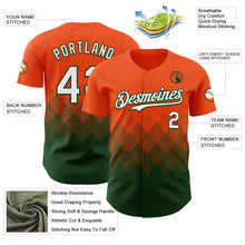 Загрузить изображение в средство просмотра галереи, Custom Orange White-Green 3D Gradient Square Shape Authentic Baseball Jersey

