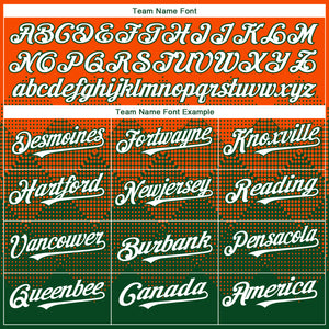 Custom Orange White-Green 3D Gradient Square Shape Authentic Baseball Jersey