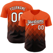 Загрузить изображение в средство просмотра галереи, Custom Orange White-Brown 3D Gradient Square Shape Authentic Baseball Jersey
