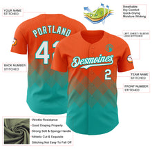 Загрузить изображение в средство просмотра галереи, Custom Orange White-Aqua 3D Gradient Square Shape Authentic Baseball Jersey
