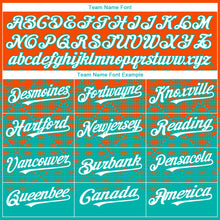 Загрузить изображение в средство просмотра галереи, Custom Orange White-Aqua 3D Gradient Square Shape Authentic Baseball Jersey
