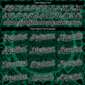 Custom Kelly Green Black-White 3D Mexico Authentic Baseball Jersey