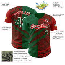 Загрузить изображение в средство просмотра галереи, Custom Red Green Kelly Green-White 3D Mexico Scratch Authentic Baseball Jersey
