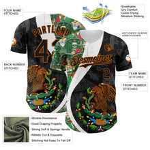 Загрузить изображение в средство просмотра галереи, Custom Black Kelly Green Texas Orange-White 3D Mexico Authentic Baseball Jersey

