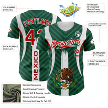 Загрузить изображение в средство просмотра галереи, Custom Green Red Kelly Green-White 3D Mexico Authentic Baseball Jersey
