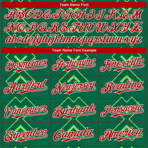 Custom Kelly Green Red-White 3D Mexico Mexican Flag Authentic Baseball Jersey
