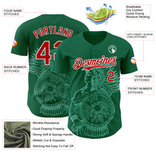 Загрузить изображение в средство просмотра галереи, Custom Kelly Green Red-White 3D Mexico Mexican Flag Authentic Baseball Jersey
