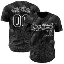 Laden Sie das Bild in den Galerie-Viewer, Custom Black Steel Gray-White 3D Mexico Authentic Baseball Jersey
