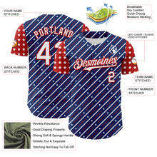 Load image into Gallery viewer, Custom Royal White-Red 3D Patriotic American Flag Authentic Baseball Jersey
