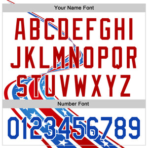Custom White Thunder Blue-Red 3D Patriotic American Flag Authentic Baseball Jersey