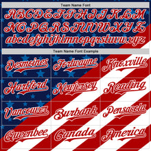 Charger l&#39;image dans la galerie, Custom Navy Red-White 3D Patriotic American Flag Authentic Baseball Jersey
