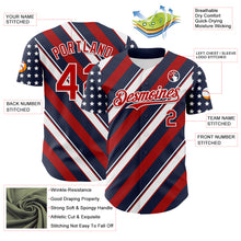 Laden Sie das Bild in den Galerie-Viewer, Custom Navy Red-White 3D Patriotic American Flag Authentic Baseball Jersey
