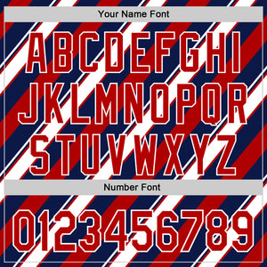 Custom Navy Red-White 3D Patriotic American Flag Authentic Baseball Jersey