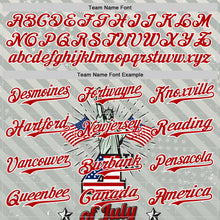 Laden Sie das Bild in den Galerie-Viewer, Custom Gray Red-White 3D Patriotic American Flag And Statue of Liberty Authentic Baseball Jersey

