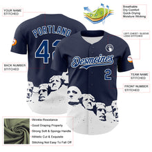 Load image into Gallery viewer, Custom Navy US Navy Blue-White 3D Pattern Design Patriotic American Spirit President&#39;s Day Authentic Baseball Jersey
