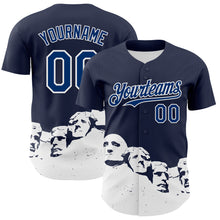 Load image into Gallery viewer, Custom Navy US Navy Blue-White 3D Pattern Design Patriotic American Spirit President&#39;s Day Authentic Baseball Jersey
