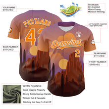 Load image into Gallery viewer, Custom Purple Bay Orange-White 3D Pattern Design Patriotic American Symbol Desert Authentic Baseball Jersey
