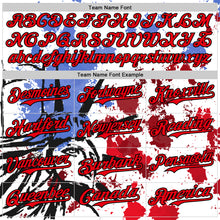 Laden Sie das Bild in den Galerie-Viewer, Custom White Fire Red-Black 3D Patriotic American Flag And Splatter Statue of Liberty Authentic Baseball Jersey
