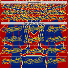 Загрузить изображение в средство просмотра галереи, Custom Royal Yellow 3D Pattern Design Superhero Spiderman Authentic Baseball Jersey
