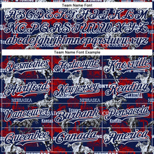 Загрузить изображение в средство просмотра галереи, Custom Navy White 3D Pattern Design Patriotic American Spirit Rodeo Cowboy Authentic Baseball Jersey

