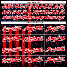 Laden Sie das Bild in den Galerie-Viewer, Custom Black Thunder Blue Fire Red-White 3D Patriotic American Flag Authentic Baseball Jersey
