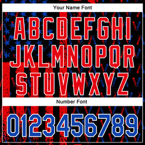 Custom Black Thunder Blue Fire Red-White 3D Patriotic American Flag Authentic Baseball Jersey