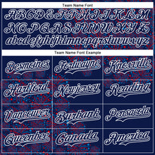 Загрузить изображение в средство просмотра галереи, Custom Navy White 3D Pattern Design Patriotic American Spirit Firework Authentic Baseball Jersey
