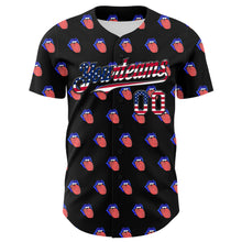 Laden Sie das Bild in den Galerie-Viewer, Custom Black USA Flag-White 3D Patriotic American Flag Authentic Baseball Jersey
