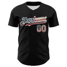 Laden Sie das Bild in den Galerie-Viewer, Custom Black Vintage USA Flag-White 3D Patriotic American Symbol Authentic Baseball Jersey

