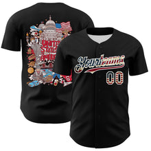 Laden Sie das Bild in den Galerie-Viewer, Custom Black Vintage USA Flag-White 3D Patriotic American Symbol Authentic Baseball Jersey
