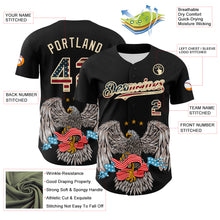 Laden Sie das Bild in den Galerie-Viewer, Custom Black Vintage USA Flag-Cream 3D Patriotic American Symbol Eagle Authentic Baseball Jersey
