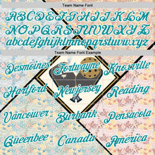 Laden Sie das Bild in den Galerie-Viewer, Custom Cream Teal-White 3D Pickleball Paddles Balls Floral Performance T-Shirt

