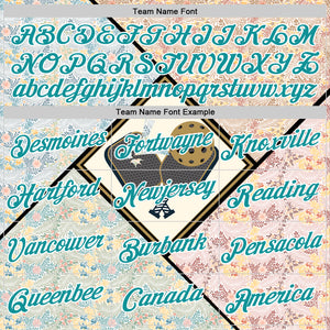 Custom Cream Teal-White 3D Pickleball Paddles Balls Floral Performance T-Shirt