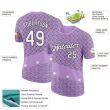 Charger l&#39;image dans la galerie, Custom Light Purple White-Black 3D Pickleball Balls Floral Performance T-Shirt
