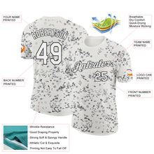 Laden Sie das Bild in den Galerie-Viewer, Custom Cream White-Black 3D Pickleball Paddles Balls Floral Performance T-Shirt
