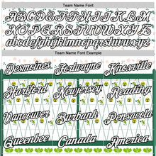 Загрузить изображение в средство просмотра галереи, Custom Green White-Black 3D Pickleball Paddles Balls Floral Performance T-Shirt
