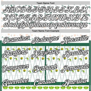 Custom Green White-Black 3D Pickleball Paddles Balls Floral Performance T-Shirt