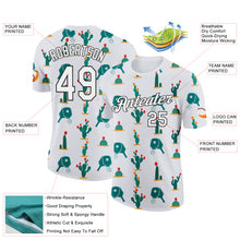 Laden Sie das Bild in den Galerie-Viewer, Custom White Black 3D Pickleball Paddles Balls Cactus Performance T-Shirt
