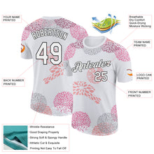 Charger l&#39;image dans la galerie, Custom White Black 3D Pickleball Paddles Balls Floral Performance T-Shirt
